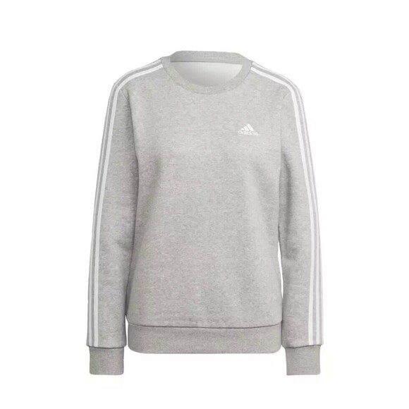 adidas Tops - Adidas Women Essentials 3-stripes Fleece Sweatshirt XL Gray Heather *NEW*